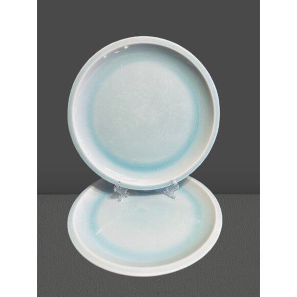 Set of 2 Jars France Williams-Sonoma Blue Crackle Glaze Ceramic Dinner Plates 11 - Picture 1 of 7